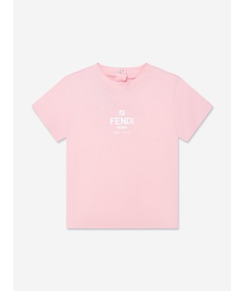 Fendi Baby Girls Logo T-Shirt in Pink d'Europe débarque