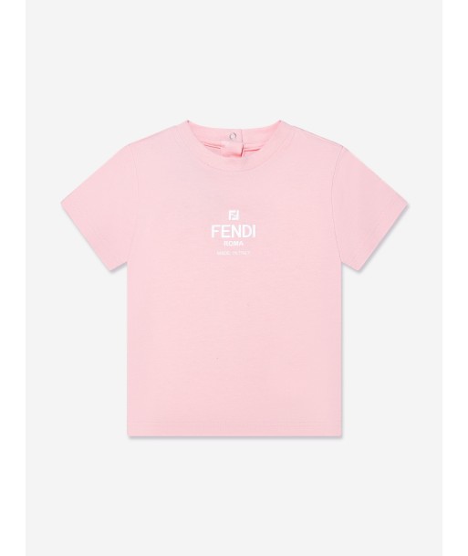 Fendi Baby Girls Logo T-Shirt in Pink d'Europe débarque