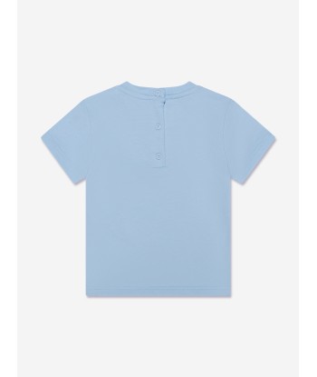 Fendi Baby Boys Logo T-Shirt in Blue en stock