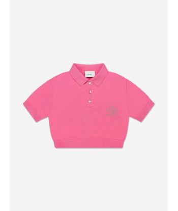 Fendi Girls Cropped Logo Polo Shirt in Pink ou a consommer sur place