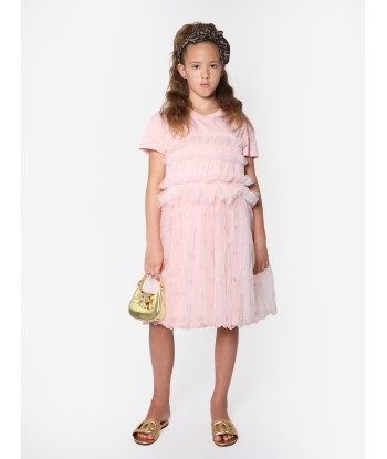 Fendi Girls Ruched Jersey Dress in Pink pas chere