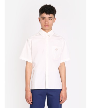 Fendi Boys Short Sleeve Logo Shirt in White commande en ligne