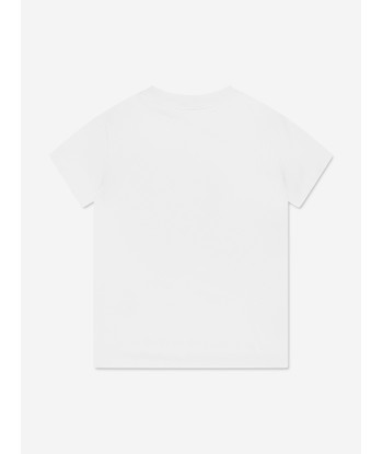 Fendi Girls FF Logo T-Shirt in White de l' environnement