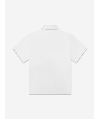 Fendi Boys Short Sleeve Logo Shirt in White commande en ligne