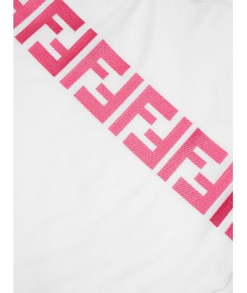 Fendi Girls FF Logo T-Shirt in White de l' environnement