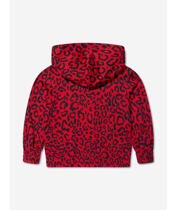 Dolce & Gabbana Girls Logo Leopard Print Zip Up Hoodie in Red les ligaments