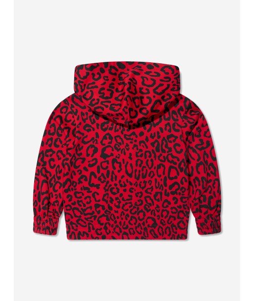 Dolce & Gabbana Girls Logo Leopard Print Zip Up Hoodie in Red les ligaments