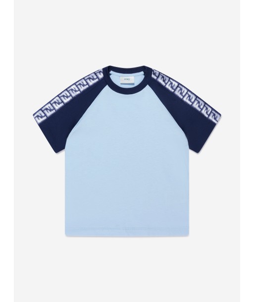 Fendi Boys FF Logo T-Shirt in Blue meilleur choix