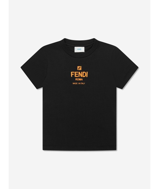 Fendi Kids Logo T-Shirt in Black français