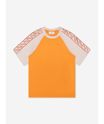 Fendi Boys FF Logo T-Shirt in Orange de France