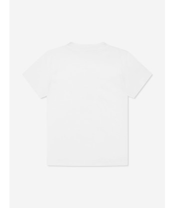 Fendi Kids Logo T-Shirt in White du meilleur 