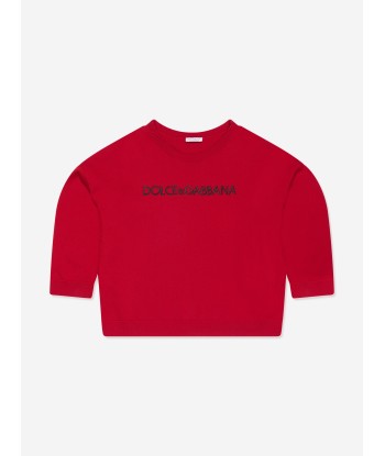 Dolce & Gabbana Girls Wool Logo Sweatshirt in Red Amélioration de cerveau avec