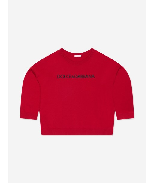 Dolce & Gabbana Girls Wool Logo Sweatshirt in Red Amélioration de cerveau avec