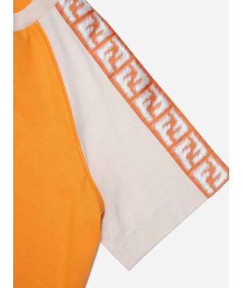 Fendi Boys FF Logo T-Shirt in Orange de France