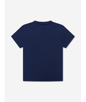 Fendi Kids Logo T-Shirt in Navy basket pas cher