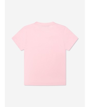 Fendi Girls Logo T-Shirt in Pink des créatures d'habitude