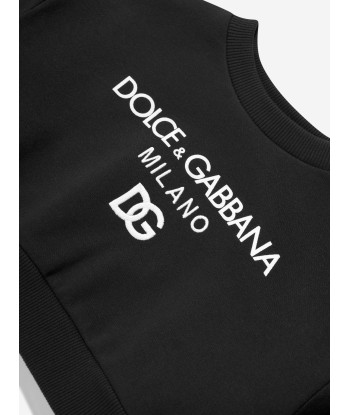 Dolce & Gabbana Girls Logo Sweatshirt in Black Vous souhaitez 