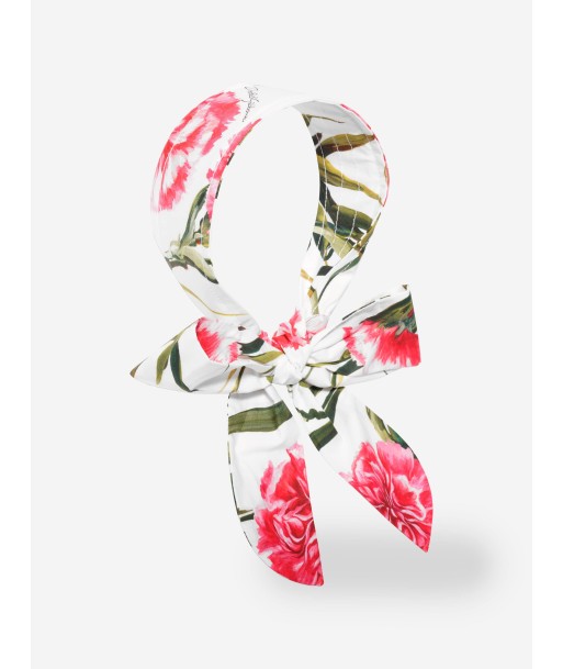 Dolce & Gabbana Girls Carnation Headscarf in White français