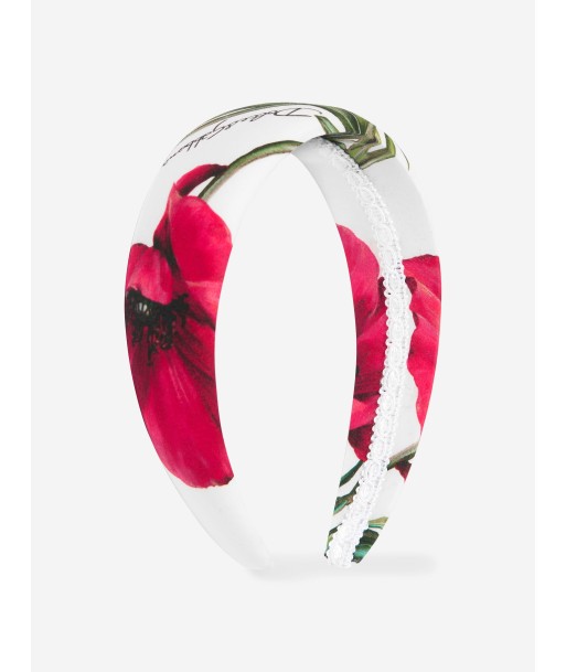 Dolce & Gabbana Girls Poppy Print Headband in White vous aussi creer 