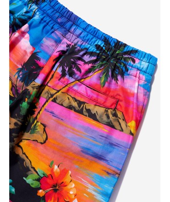 Dolce & Gabbana Boys Hawaiian Print Shorts in Multicolour rembourrage situé sous