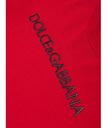 Dolce & Gabbana Girls Wool Logo Sweatshirt in Red Amélioration de cerveau avec