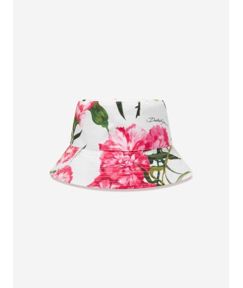 Dolce & Gabbana Girls Carnation Hat in White pas cher