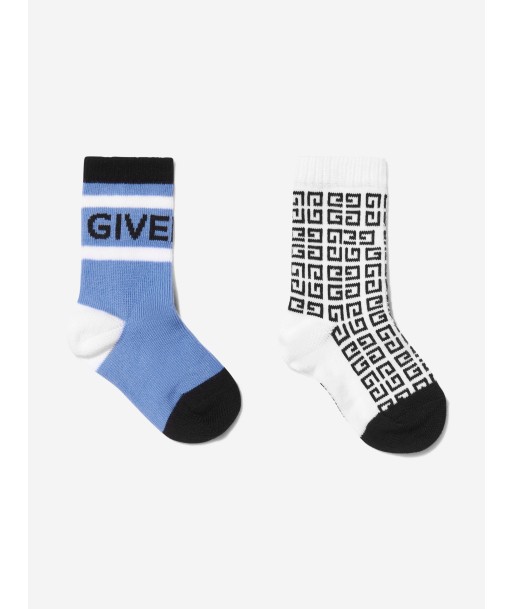 Givenchy Boys Jacquard Logo Socks in White la livraison gratuite