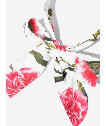 Dolce & Gabbana Girls Carnation Headscarf in White français