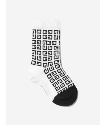 Givenchy Boys Jacquard Logo Socks in White la livraison gratuite