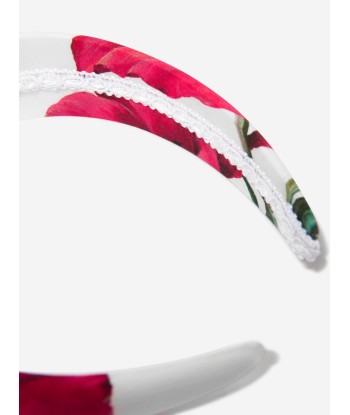 Dolce & Gabbana Girls Poppy Print Headband in White vous aussi creer 