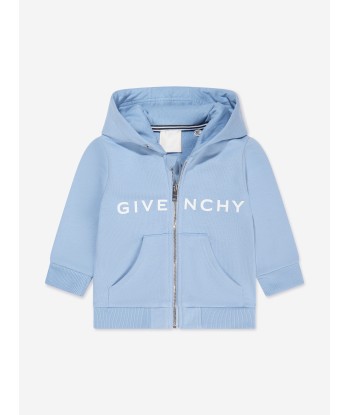 Givenchy Baby Boys Logo Zip Up Hoodie in Blue outlet