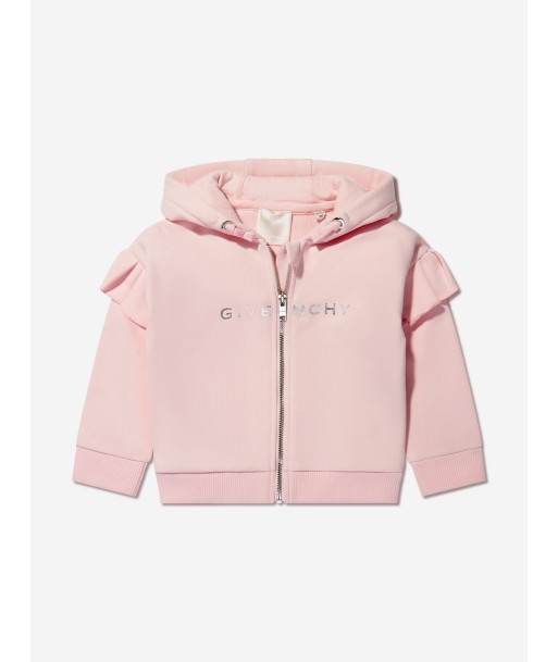 Givenchy Baby Girls Ruffle Zip Up Hoodie in Pink rembourrage situé sous