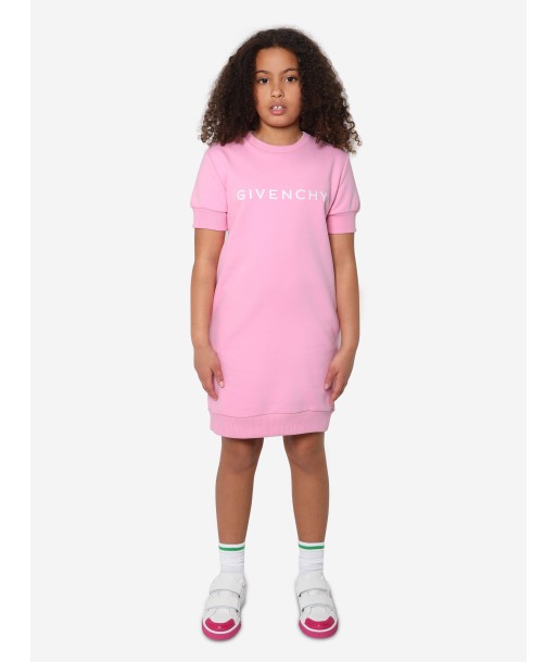 Givenchy Girls Short Sleeve Fleece Dress in Pink d'Europe débarque