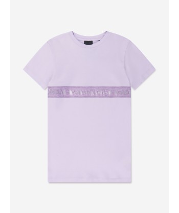 Givenchy Girls Lace Band Logo Dress in Lilac de France