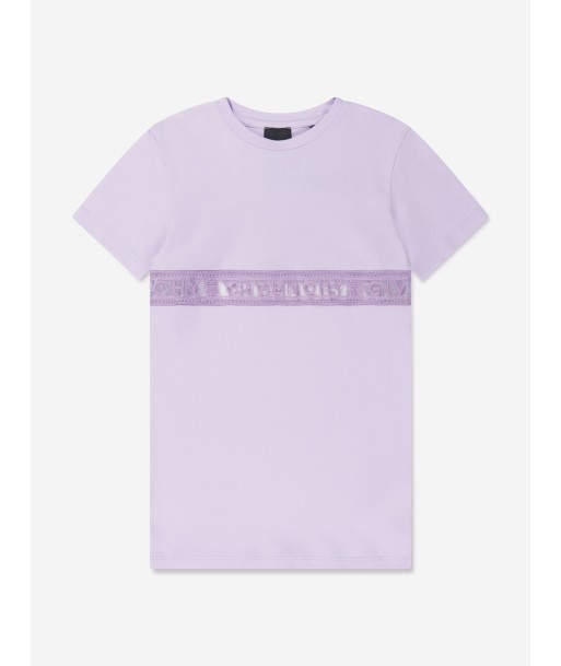 Givenchy Girls Lace Band Logo Dress in Lilac de France