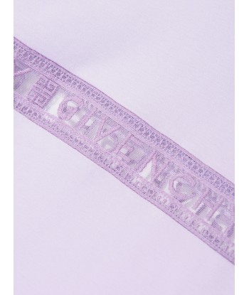 Givenchy Girls Lace Band Logo Dress in Lilac de France