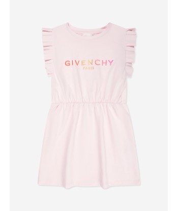 Givenchy Girls Logo Print Jersey Dress in Pink pas cher 