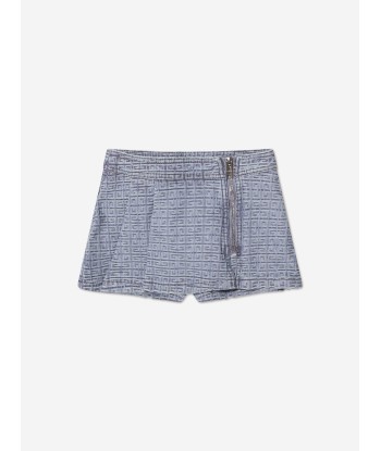 Givenchy Girls 4G Logo Denim Skort in Blue l'évolution des habitudes 