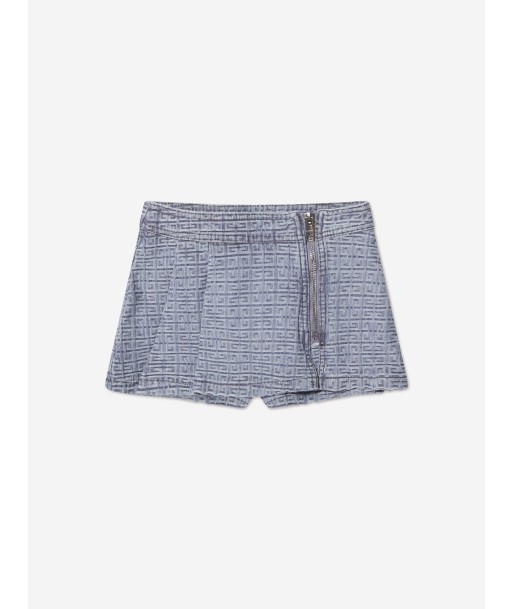 Givenchy Girls 4G Logo Denim Skort in Blue l'évolution des habitudes 