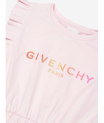 Givenchy Girls Logo Print Jersey Dress in Pink pas cher 