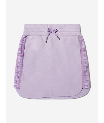 Givenchy Girls Logo Band Fleece Skirt in Lilac Pour