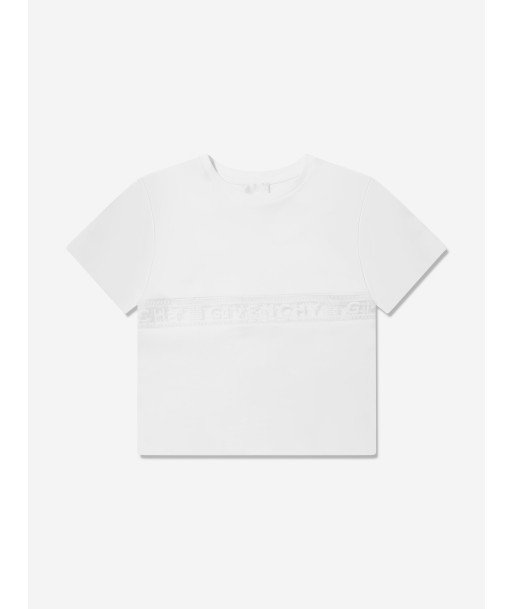 Givenchy Girls Logo Band T-Shirt in White rembourrage situé sous