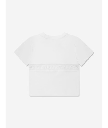 Givenchy Girls Logo Band T-Shirt in White rembourrage situé sous