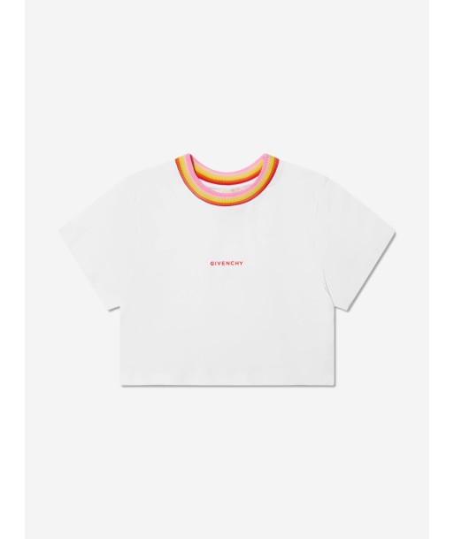 Givenchy Girls Cropped T-Shirt in White Comparez plus de prix