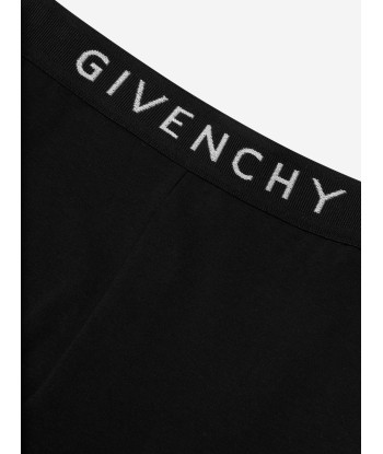 Givenchy Girls Organic Cotton Logo Leggings in Black est présent 