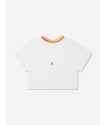 Givenchy Girls Cropped T-Shirt in White Comparez plus de prix