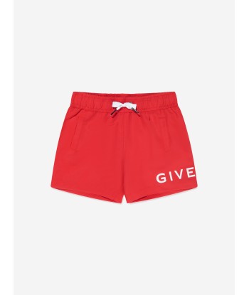 Givenchy Boys Logo Print Swim Shorts in Red En savoir plus