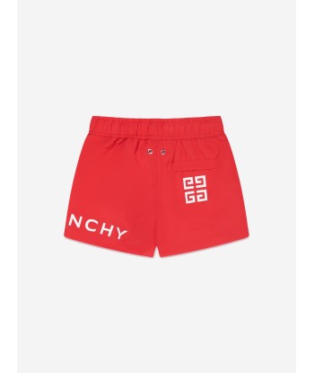 Givenchy Boys Logo Print Swim Shorts in Red En savoir plus