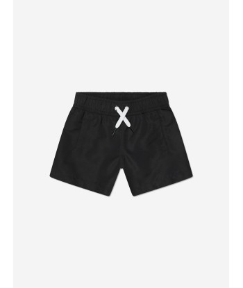 Givenchy Boys Paint Effect Logo Swim Shorts in Black rembourrage situé sous