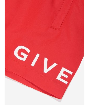 Givenchy Boys Logo Print Swim Shorts in Red En savoir plus